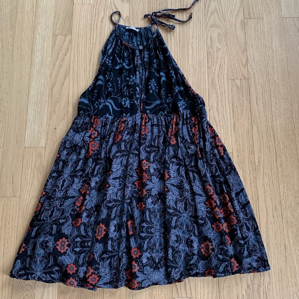 Free People Intimately Wildest Dreams Floral Shoulder Tie Mini Dress Whimsigoth